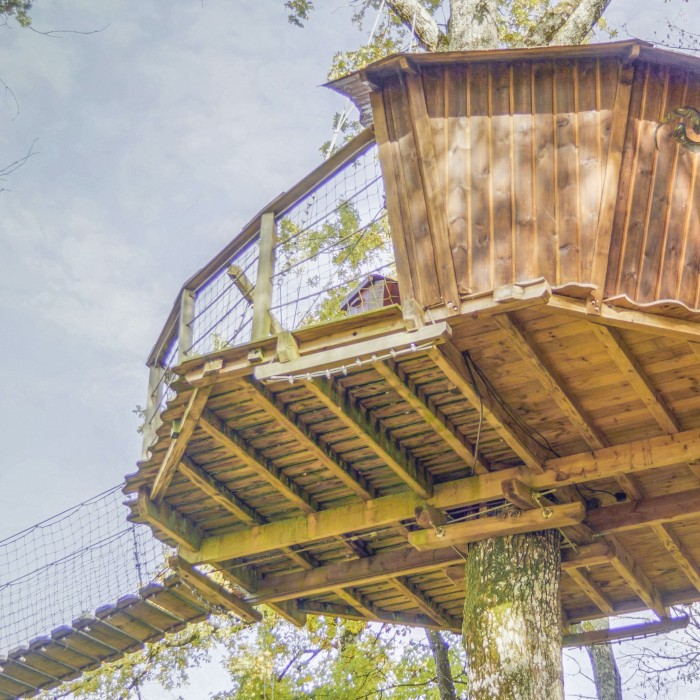 1 nuit dans une cabane dans les arbres pour 2 personnes avec les petits déjeuners