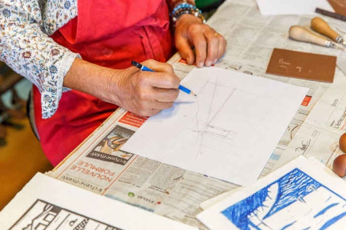 Atelier Papier - Linogravure à Damgan – 3h